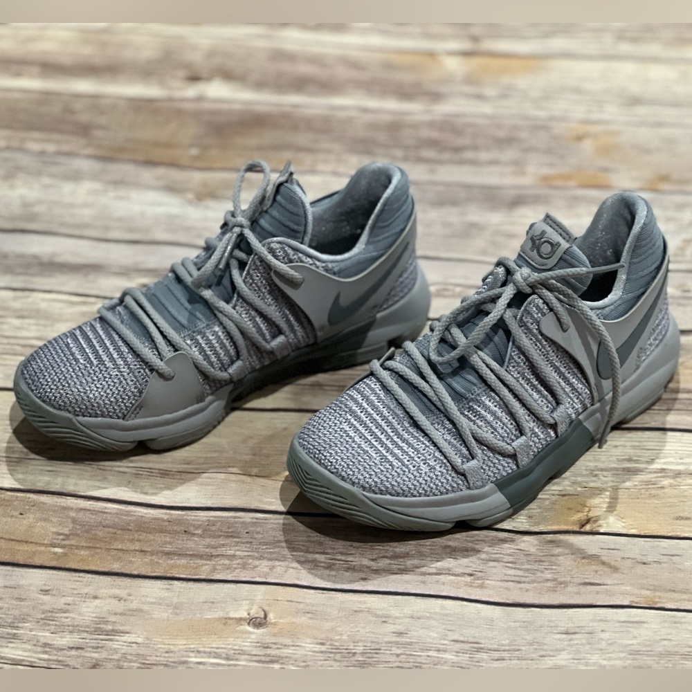 KIDS NIKE ZOOM KD10 (GS) 918364 007 WOLF GREY/COOL GREY SHOES